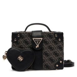 Torebka Guess. Czarne kuferki damskie Guess, z aplikacjami, bez dodatków. Za 344.99 zł.