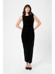Kaffe Aksamitna sukienka w kolorze czarnym rozmiar: XL. Czarne sukienki damskie Kaffe, bez wzorów, bez ramiączek. Za 217.99 zł.