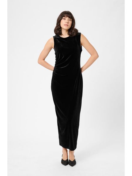 Kaffe Aksamitna sukienka w kolorze czarnym rozmiar: XXL. Czarne sukienki damskie Kaffe, bez wzorów, bez ramiączek. Za 187.96 zł.