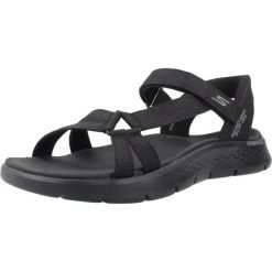 Sandały SKECHERS SLIP-INS GO WALK FLEX Czarny. Czarne sandały damskie Skechers, bez wzorów, z tkaniny, bez obcasa, bez zapięcia. Za 248.99 zł.