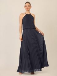 APART Sukienka plisowana w kolorze granatowym rozmiar: 46. Niebieskie sukienki damskie Apart, bez wzorów, bez ramiączek. Za 369.99 zł.