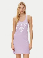 Guess Sukienka codzienna E3GP03 JA914 Fioletowy Regular Fit. Fioletowe sukienki damskie Guess, z aplikacjami, z bawełny, bez ramiączek. Za 109.99 zł.