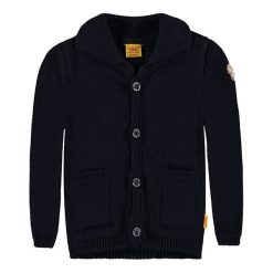Sweter rozpinany w kolorze granatowym. Niebieskie bluzy niemowlęce Steiff, z bawełny. W wyprzedaży za 95.95 zł.