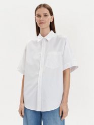 Calvin Klein Koszula K20K206596 Biały Oversize. Białe koszule damskie Calvin Klein, bez wzorów, z bawełny, bez kołnierzyka, bez ramiączek. Za 849.99 zł.