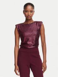 Rinascimento Body CFC0130361003 Bordowy Slim Fit. Czerwone body i gorsety Rinascimento, bez wzorów, z syntetyku. Za 524.99 zł.