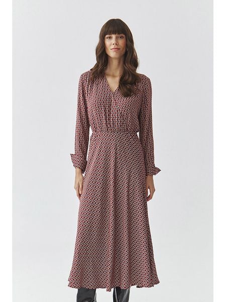 TATUUM Sukienka w kolorze bordowo-kremowym rozmiar: 42. Czerwone sukienki damskie TATUUM, bez wzorów, z wiskozy, bez ramiączek. Za 174.84 zł.