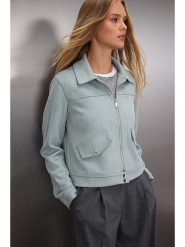 Trendyol Kurtka w kolorze błękitnym ze skóry syntetycznej rozmiar: XL. Niebieskie kurtki damskie Trendyol, xl, bez wzorów, ze skóry, bez kaptura. Za 148.61 zł.