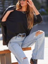 LA Angels Sweter w kolorze czarnym rozmiar: M. Czarne swetry klasyczne damskie LA Angels, m, bez kołnierzyka. Za 130.99 zł.