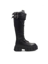 Jenny Fairy Kozaki Hallam HY0581-9 Czarny. Czarne kozaki damskie Jenny Fairy, ze skóry, bez obcasa, na płaskiej podeszwie, bez zapięcia. Za 249.99 zł.