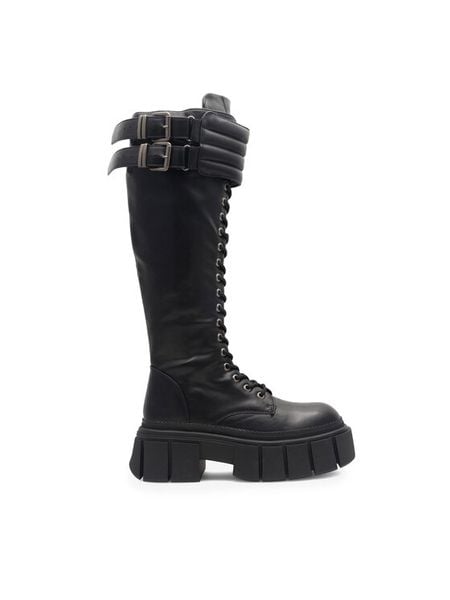 Jenny Fairy Kozaki Hallam HY0581-9 Czarny. Czarne kozaki damskie Jenny Fairy, ze skóry, bez obcasa, na płaskiej podeszwie, bez zapięcia. Za 249.99 zł.