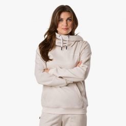 Bluza treningowa kobieca Swedemount Training Logo Hood II szybkoschnąca. Brązowe bluzy damskie SWEDEMOUNT, bez zapięcia, do biegania. Za 199.99 zł.
