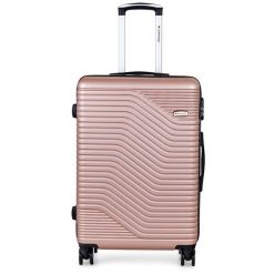 Walizka na kółkach Sapphire ST-140 złota - duża L DUO. Niebieskie walizki SAPPHIRE, bez wzorów, z gumy, duże. Za 309.00 zł.