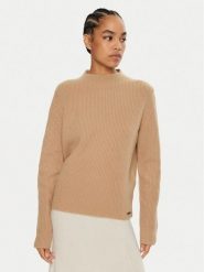 Calvin Klein Sweter K20K207426 Brązowy Relaxed Fit. Brązowe swetry klasyczne damskie Calvin Klein, xs, z wełny, bez kołnierzyka. Za 679.99 zł.