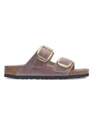 Birkenstock Skórzane klapki "Arizona" w kolorze fioletowym rozmiar: 36. Różowe klapki damskie Birkenstock, bez wzorów, z otwartym noskiem, bez obcasa, bez zapięcia. Za 502.76 zł.