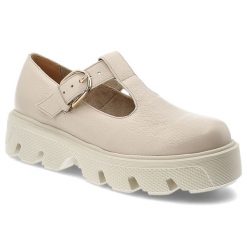 Beżowe Półbuty Armodo Stylowe Obuwie Damskie. Brązowe półbuty damskie Armodo, bez wzorów, z jeansu, bez obcasa, bez zapięcia. Za 369.00 zł.