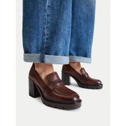 Półbuty G-Star. Brązowe półbuty damskie G-Star, bez wzorów, bez obcasa, bez zapięcia. Za 349.99 zł.