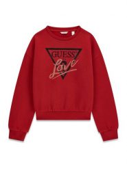 Guess Bluza J6BQ20 K8007 Czerwony Regular Fit. Czerwone bluzy dziewczęce Guess, z aplikacjami, z bawełny, bez ramiączek, bez kaptura. Za 194.99 zł.