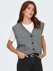 JDY Bezrękawnik w kolorze szarym rozmiar: M. Szare swetry klasyczne damskie JDY, m, bez kołnierzyka. Za 100.04 zł.