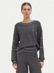 Liu Jo Sport Sweter TF6180 MS59L Szary ciemny Regular Fit. Szare swetry klasyczne damskie Liu Jo Sport, l, z syntetyku, bez kołnierzyka. Za 649.99 zł.