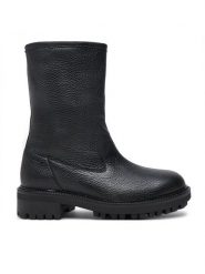 Calvin Klein Botki HW0HW02234 Czarny. Czarne botki damskie Calvin Klein, ze skóry, bez obcasa, na płaskiej podeszwie, bez zapięcia. Za 469.99 zł.