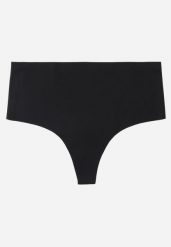Czarne Bezszwowe Majtki Stringi z Wysokim Stanem Hemolis. Czarne stringi Born2be, bez wzorów. Za 29.99 zł.