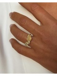 Les Petites Précieuses Pozłacany pierścionek rozmiar: 56. Żółte pierścionki damskie Les Petites Précieuses, pozłacane. Za 170.47 zł.