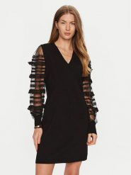 TWINSET Sukienka dzianinowa 241TP3530 Czarny Regular Fit. Czarne sukienki damskie Twinset, bez wzorów, z dzianiny, bez ramiączek. Za 1,169.00 zł.