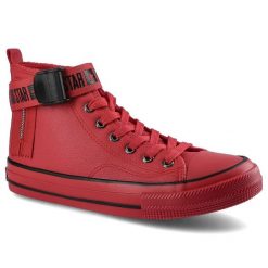 Czerwone Trampki Big Star Damskie Wygodne Obuwie. Czerwone trampki damskie Big Star, bez wzorów, z gumy, przed kolano, bez zapięcia. Za 99.99 zł.