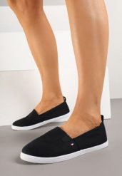 Czarno-Białe Klasyczne Tenisówki Vices Wsuwane z Elastycznymi Wstawkami Teladiela. Czarne obuwie sportowe damskie Born2be, z jeansu, bez zapięcia, tenisowe. Za 39.99 zł.