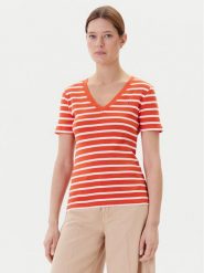 Tommy Hilfiger T-Shirt New Cody WW0WW40584 Pomarańczowy Slim Fit. Brązowe t-shirty damskie Tommy Hilfiger, m, bez wzorów, z bawełny, bez kołnierzyka. Za 139.99 zł.