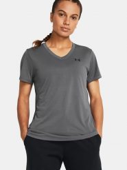 Under Armour Koszulka sportowa "Tech" w kolorze antracytowym rozmiar: XL. Czarne koszulki sportowe damskie Under Armour, xl, bez wzorów, z materiału, bez ramiączek, outdoorowe. Za 79.03 zł.