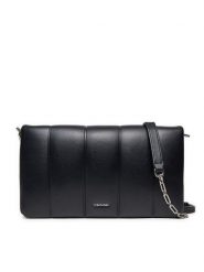 Calvin Klein Torebka Line Quilt Shoulder Bag K60K612787 Czarny. Czarne torebki klasyczne damskie Calvin Klein, ze skóry, bez dodatków. Za 279.99 zł.
