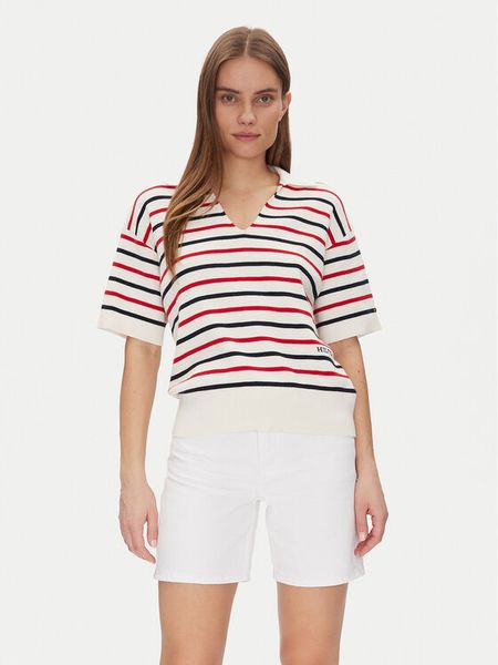 Tommy Hilfiger Sweter Mini Stp Co Open Polo Ss Swt WW0WW45400 Kolorowy Regular Fit. Swetry klasyczne damskie Tommy Hilfiger, xxl, z bawełny, bez kołnierzyka. Za 299.99 zł.