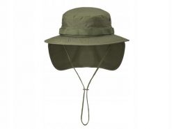Kapelusz boonie z odpinaną osłoną karku Olive Green. Zielone kapelusze damskie HELIKON-TEX, bez wzorów, z bawełny, militarne. Za 63.99 zł.