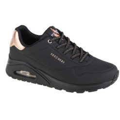 Sneakersy damskie Skechers Uno-Shimmer Away. Czarne obuwie sportowe damskie Skechers, z gumy, bez zapięcia, trekkingowe, Skechers Sport. Za 427.00 zł.