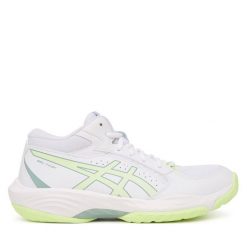 Buty halowe Asics. Białe obuwie sportowe casual damskie Asics, bez zapięcia. Za 409.99 zł.