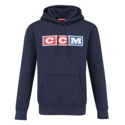 CCM - Bluza z kapturem Heritage 3 Block - Dorośli - Granatowy - M. Niebieskie bluzy damskie CCM, na zimę, m, bez wzorów, z kapturem. Za 391.28 zł.