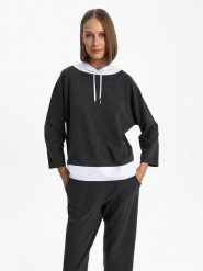 BGN Bluza w kolorze antracytowym rozmiar: 36. Czarne bluzy damskie BGN, bez wzorów, z kapturem. Za 105.38 zł.