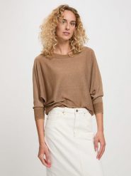 Cross Jeans Sweter w kolorze karmelowym rozmiar: M. Brązowe swetry klasyczne damskie Cross Jeans, m, z jeansu, bez kołnierzyka. Za 92.45 zł.