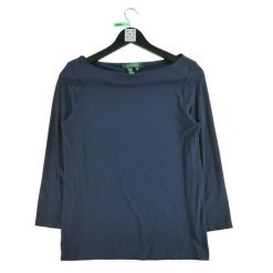 Second life - Damski sweter w kolorze granatowym - Stan bardzo dobry. Niebieskie golfy damskie Ralph Lauren, bez kołnierzyka. Za 101.48 zł.