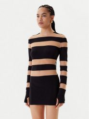 NORMA KAMALI Sukienka codzienna KK3243PMB48239 Czarny Slim Fit. Czarne sukienki damskie Norma Kamali, bez wzorów, z syntetyku, bez ramiączek. Za 1,239.00 zł.
