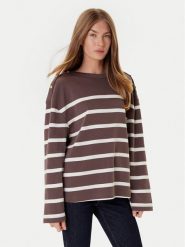 Tommy Hilfiger Bluzka Gold Button WW0WW45760 Brązowy Relaxed Fit. Brązowe bluzki damskie Tommy Hilfiger, xxl, bez wzorów, z bawełny, bez kołnierzyka, bez ramiączek. Za 209.99 zł.