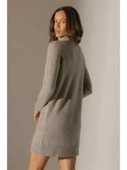 Perfect Cashmere Kaszmirowa sukienka dzianinowa "Amanda" w kolorze jasnoszarym rozmiar: XXL. Szare sukienki damskie Perfect Cashmere, bez wzorów, z dzianiny, bez ramiączek. Za 382.89 zł.