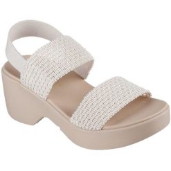 Sandały Skechers Cali Day, Kobiety. Białe sandały damskie Skechers, bez wzorów, bez obcasa, bez zapięcia. Za 390.00 zł.