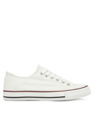 DeeZee Trampki CT0513-26 Biały. Białe trampki damskie DeeZee, bez wzorów, z materiału, bez zapięcia. Za 69.99 zł.