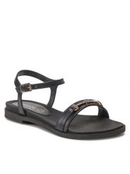 Lasocki Sandały RST-4876-02 Czarny. Czarne sandały damskie Lasocki, bez wzorów, ze skóry, bez obcasa, na płaskiej podeszwie, bez zapięcia. Za 169.99 zł.