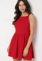 Czerwona Koktajlowa Rozkloszowana Sukienka z Wiskozą Tilavelle. Czerwone sukienki damskie Born2be, bez wzorów, z wiskozy, eleganckie, bez ramiączek. W wyprzedaży za 118.99 zł.