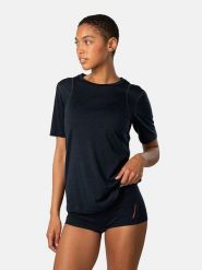 KARI TRAA Koszulka sportowa "Embla" w kolorze granatowym rozmiar: XS. Niebieskie koszulki sportowe damskie Kari Traa, xs, bez wzorów, z wełny, bez ramiączek, outdoorowe. Za 181.33 zł.