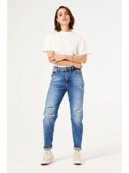 Garcia Dżinsy - Tapered fit - w kolorze niebieskim rozmiar: W27. Niebieskie jeansy damskie Garcia, z podwyższonym stanem. Za 127.35 zł.