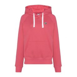 Bluza damska FILA Bibinje. Czerwone bluzy damskie Fila, m, bez wzorów, z bawełny, z kapturem. Za 318.90 zł.